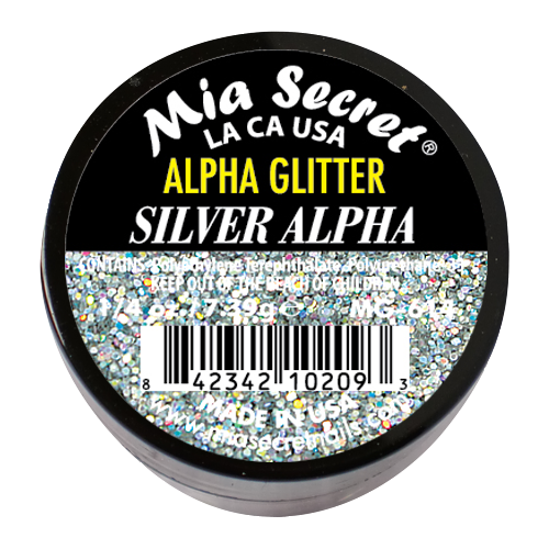 Alpha & Dust Glitter Acryl-Pulver Silver Alpha