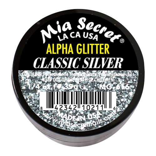Alpha & Dust Glitter Acryl-Pulver Classic Silver