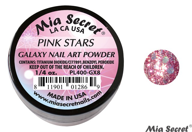 Galaxy Acryl-Pulver Pink Stars